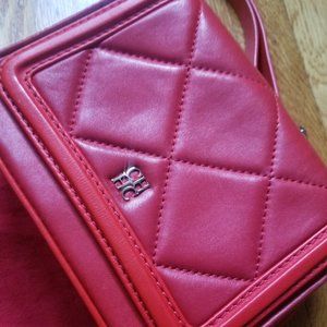 Carolina Herrera crossbody leather bag RED & Gold hardware